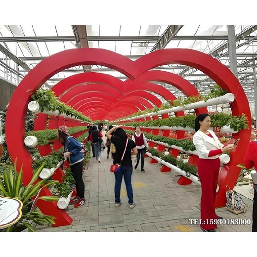 心形組合不銹鋼廊架長(zhǎng)廊加工企業(yè)公園愛(ài)心廊架雕塑金越雕塑