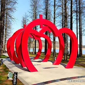 花海不銹鋼愛心長(zhǎng)廊雕塑企業(yè)公園愛心廊架雕塑金越雕塑