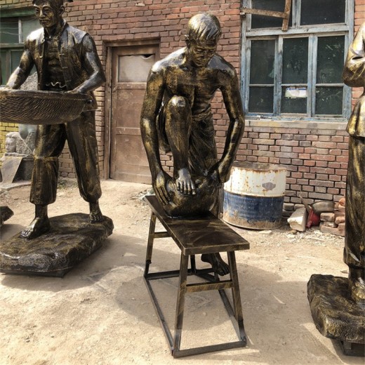 玻璃钢制茶工艺雕塑茶文化人物雕塑定制加工
