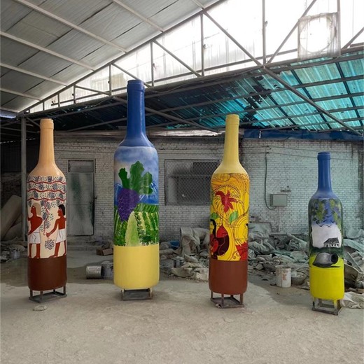 曲陽縣景點玻璃鋼酒瓶雕塑定制加工廠家