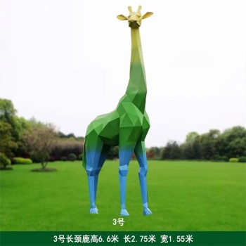 切面长颈鹿雕塑大型动物雕塑制作