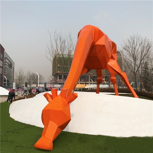 幾何長頸鹿雕塑加工廠家抽象公園動(dòng)物雕塑