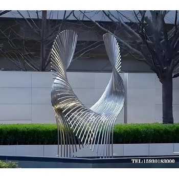 不銹鋼抽象鳳尾雕塑定制廠家廣場(chǎng)主題鳳尾雕塑金越雕塑