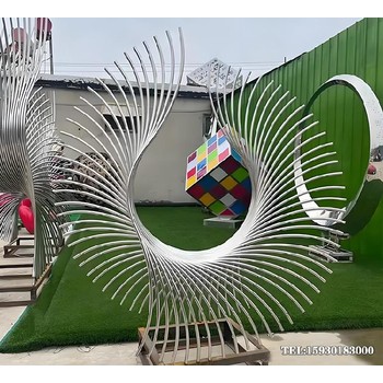 不銹鋼鳳尾雕塑別墅區(qū)水景鳳尾裝飾雕塑金越雕塑