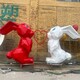商場不銹鋼兔子雕塑圖