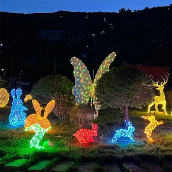 幾何不銹鋼兔子雕塑定制