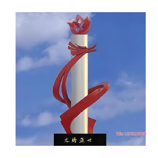 鶴壁不銹鋼龍柱雕塑圖片廣場景觀柱子雕塑