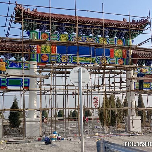 古建筑牌樓牌坊的樣式及設(shè)計圖推薦制作廠家金越園林雕塑定制