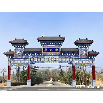仿古古建牌樓牌坊圖片大全金越園林雕塑成熟隊(duì)伍