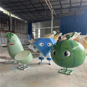 玻璃鋼仿真西瓜雕塑制作廠家,仿真蔬菜水果雕塑