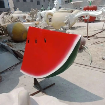 上海玻璃鋼仿真西瓜雕塑制作廠家,仿真蔬菜水果雕塑