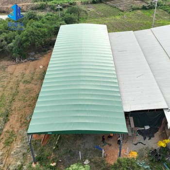 中鐵工地施工遮陽蓬-廠房懸空式雨棚-靠墻可安裝水槽排水