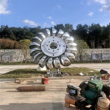 戶外不銹鋼風車雕塑小品