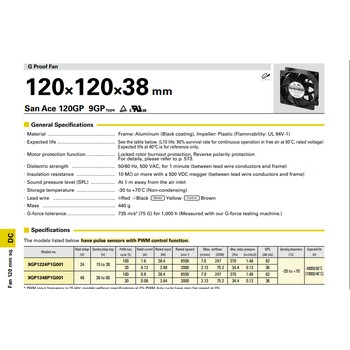 进口山洋9GP1248P1G001耐G力风扇现货供应