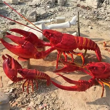 曲陽縣發(fā)光玻璃鋼龍蝦雕塑