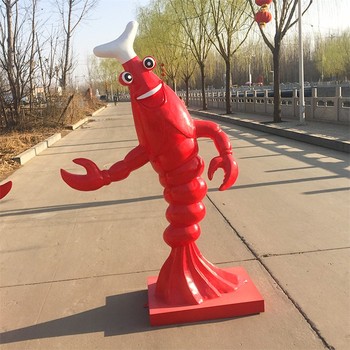 曲陽縣發(fā)光玻璃鋼龍蝦雕塑加工廠