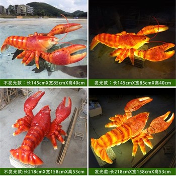 廣場玻璃鋼龍蝦雕塑加工