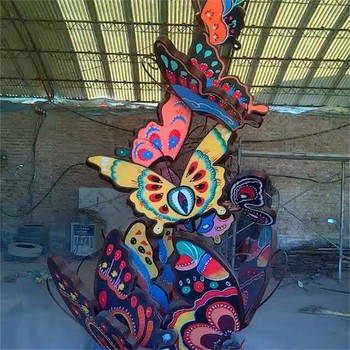 鐵藝鏤空蝴蝶雕塑大型發(fā)光動(dòng)物雕塑擺件