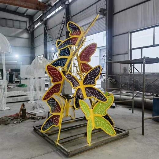 不銹鋼抽象蝴蝶雕塑不銹鋼景觀雕塑加工