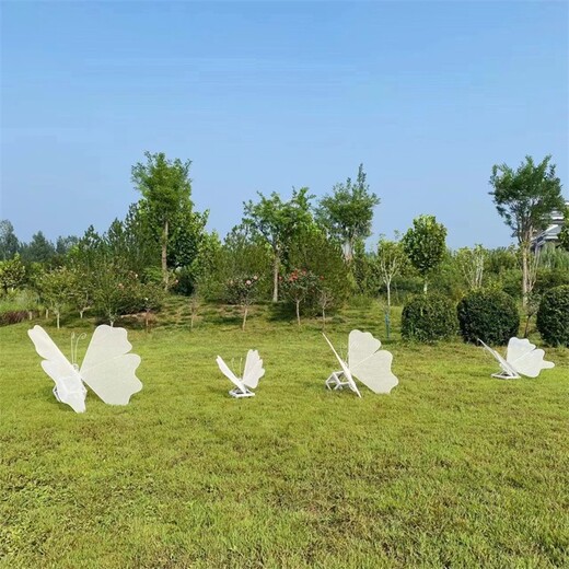 鏤空蝴蝶雕塑彩繪抽象動(dòng)物雕塑定制加工