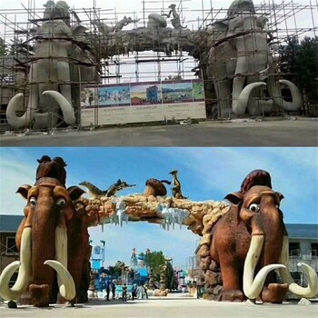 玻璃鋼發(fā)光門頭雕塑圖片