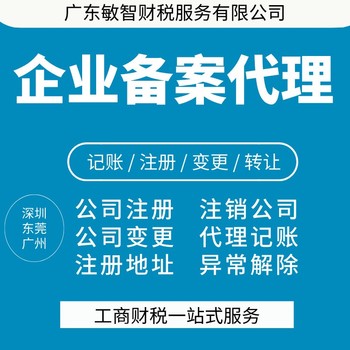 东莞大朗镇财务外包代账工商税务服务公司核名