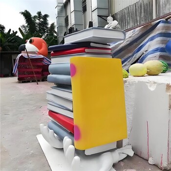 不銹鋼書籍雕塑校園圖書雕塑擺件