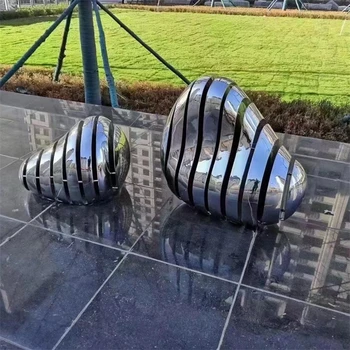 不銹鋼鵝卵石雕塑塊面石頭雕塑加工