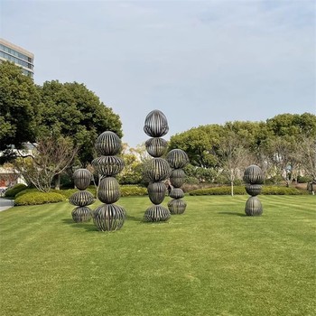 不銹鋼幾何石頭雕塑塊面石頭雕塑廠家