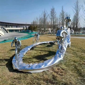 抽象幾何運動人物雕塑定制