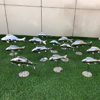 不銹鋼小魚(yú)雕塑不銹鋼動(dòng)物雕塑水景擺件