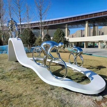 幾何跑步人物雕塑公園體育主題雕塑
