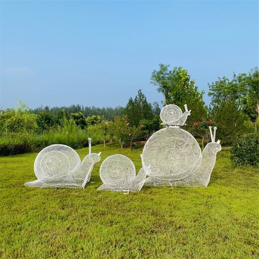 河北鋼絲編織蝸牛雕塑圖片