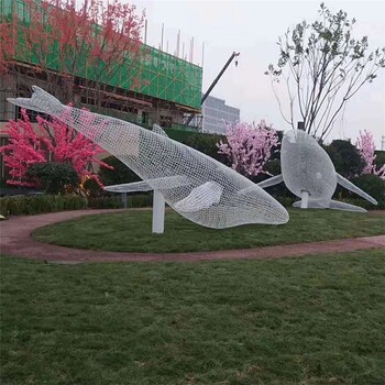 北京不銹鋼鏡面鯨魚雕塑加工定制