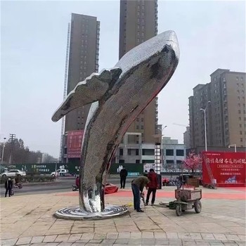 鋼絲編織鯨魚雕塑定制
