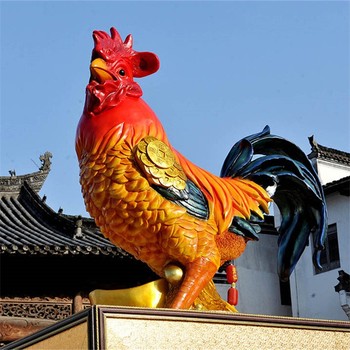 玻璃鋼大公雞雕塑加工定制