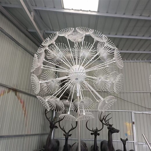 鐵藝發(fā)光蒲公英雕塑鏤空人物雕塑加工制作