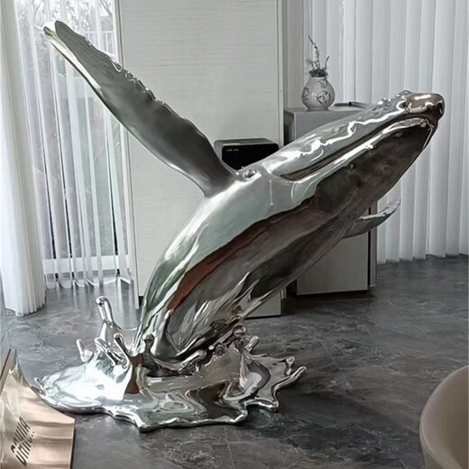 不銹鋼鏡面鯨魚雕塑定做