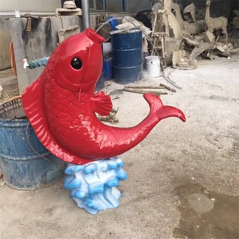 玻璃鋼仿真鯉魚雕塑水系動物雕塑擺件
