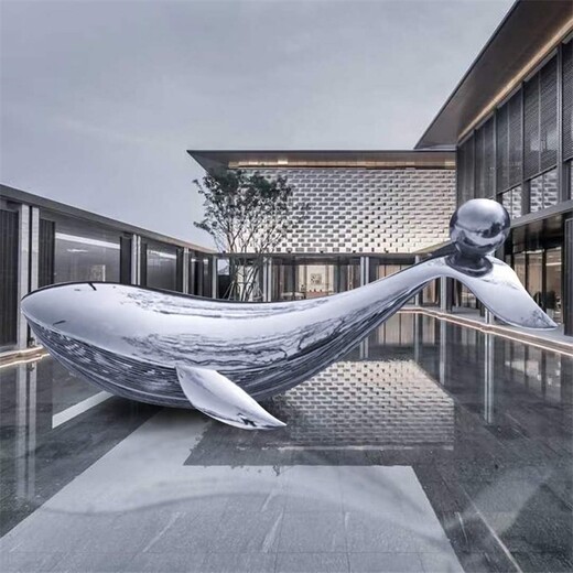 不銹鋼鏤空鯨魚(yú)雕塑