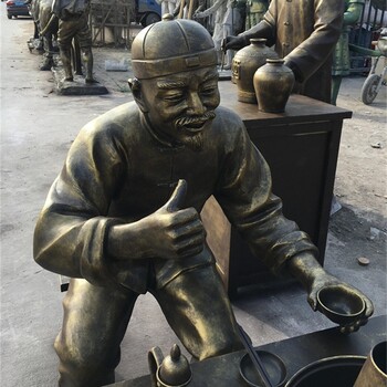 玻璃鋼吃飯人物雕塑制作廠家,民俗吃飯場景雕塑