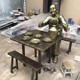 吃飯人物雕塑圖