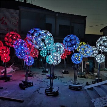 發(fā)光景觀雕塑不銹鋼蒲公英雕塑