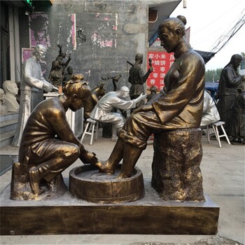 曲陽(yáng)公園孝文化人物雕塑加工定制,玻璃鋼孝文化雕塑