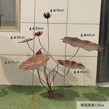 不銹鋼水景雕塑不銹鋼彩繪荷花雕塑