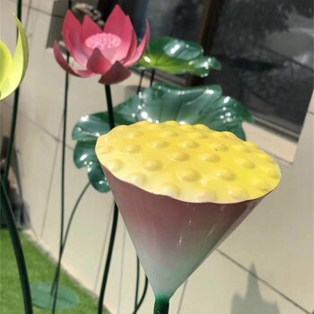 不銹鋼荷花組合雕塑抽象植物雕塑加工