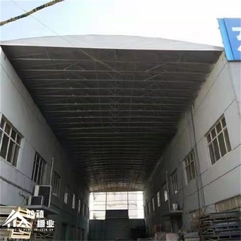 常熟莫城搭建仓库伸缩雨棚,鸿禧移动式推拉帐篷安装