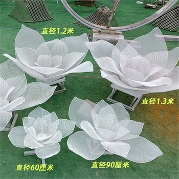 不銹鋼發(fā)光花朵雕塑金屬創(chuàng  )意花朵雕塑制作