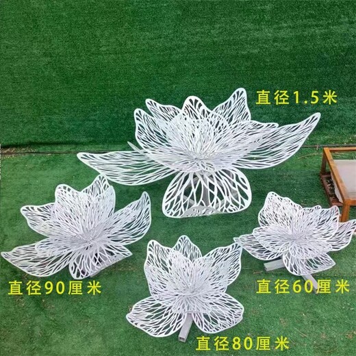 不銹鋼花朵雕塑鋼絲編織植物雕塑
