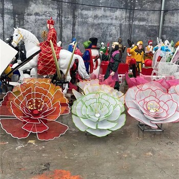 不銹鋼花朵雕塑鐵藝抽象花朵雕塑定制